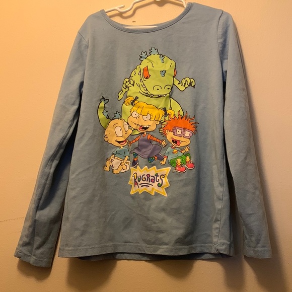Nickelodeon Other - Nickelodeon Size L(10/12) Unisex Rugrats Long Sleeve Blue Shirt